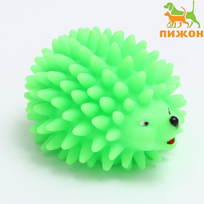 Игрушка пищащая Игрушка пищащая "Ёж" большой для собак, 9 см, зелёная
