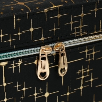 Шкатулка кожзам с зеркалом "Вспышка на чёрном" н-р 3 шт 16,5х16,5х14 15х15х10,5 19х19х19 см   993621