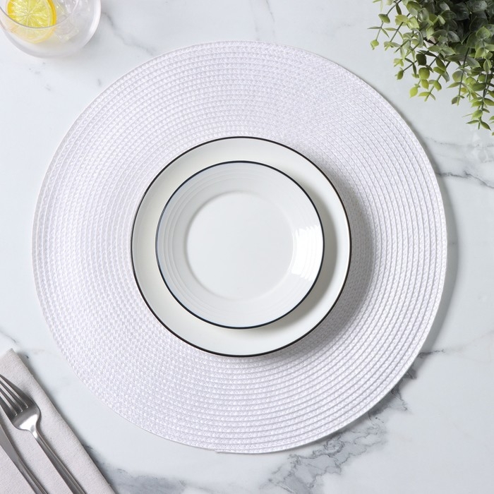Салфетка сервировочная на стол Доляна &laquo;Лофт&raquo;, d=38 см, цвет белый