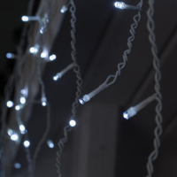 Гирлянда &laquo;Бахрома&raquo; 3 &times; 0.6 м, IP44, УМС, белая нить, 160 LED, свечение белое, 220 В