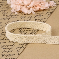 Кружево вязаное, 22 мм &times; 10 &plusmn; 1 м, цвет бежевый