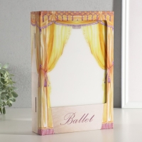 Шкатулка-книга дерево, кожзам, свет "Балерина" 28х19х6 см