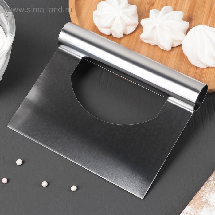 Шпатель кондитерский, 15&times;12 см, прямой край, цвет серебристый