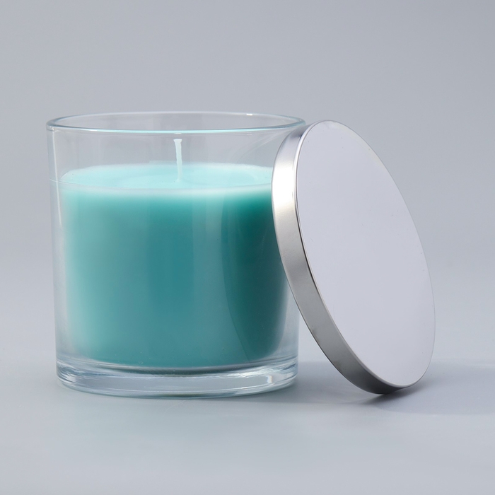 Свеча ГИГАНТ ароматическая в стакане Свеча ГИГАНТ ароматическая в стакане "Бирюзовое небо", соевый воск, 10х10 см