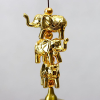 Музыка ветра металл "Три золотых слона" 6 колокольчиков 55х8х8 см