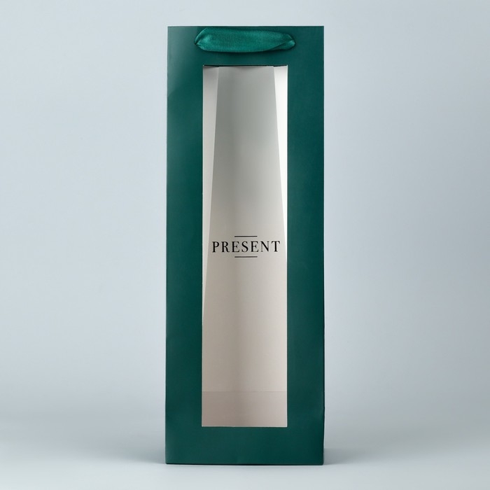 Пакет подарочный под бутылку, упаковка, &laquo;Present&raquo;, 36 х 13 х 10 см