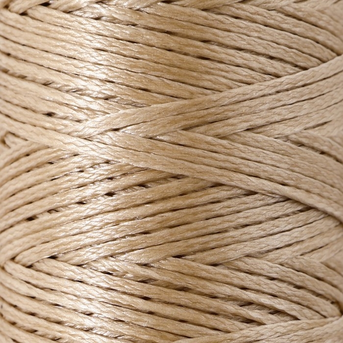 Нитки вощёные, плоские, 150D/16, 0,8 мм, 50 &plusmn; 2 м, цвет бежевый