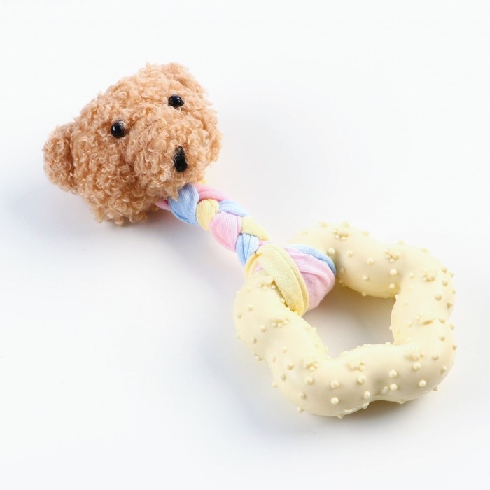 Игрушка мягкая для собак Игрушка мягкая для собак "Медведь" + TPR Звезда, 15 см