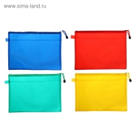 Папка-конверт на молнии Calligrata "Полоска - сеточка" А4, с сеткой внутри, МИКС Папка-конверт на молнии Calligrata "Полоска - сеточка" А4, с сеткой внутри, МИКС