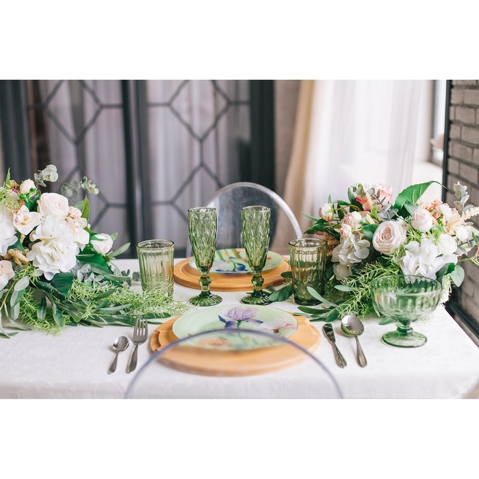 Бокал из стекла для шампанского Magistro &laquo;Круиз&raquo;, 160 мл, 7&times;20 см, цвет зелёный