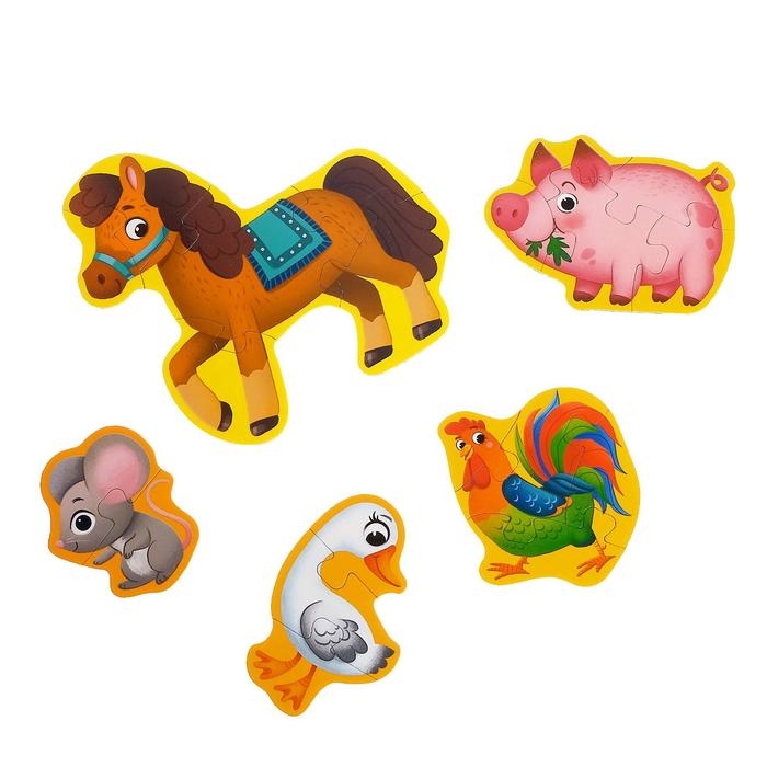 Макси- пазлы &laquo;Наша ферма&raquo;, 5 пазлов, 20 деталей