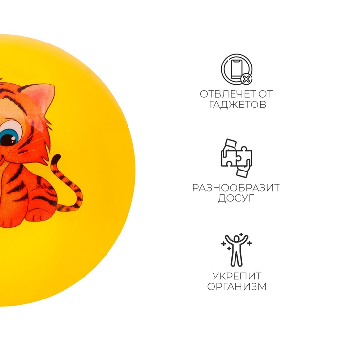 Мяч детский ZABIAKA &laquo;Тигруля&raquo;, d=22 см, цвет МИКС