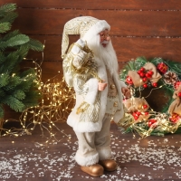 Дед Мороз "В блестящем кафтане, с подарками" двигается, 45х24 см, золото Дед Мороз "В блестящем кафтане, с подарками" двигается, 45х24 см, золото