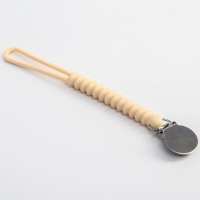 Держатель для соски - пустышки «Кольца», силиконовый, цвет бежевый Держатель для соски - пустышки «Кольца», силиконовый, цвет бежевый