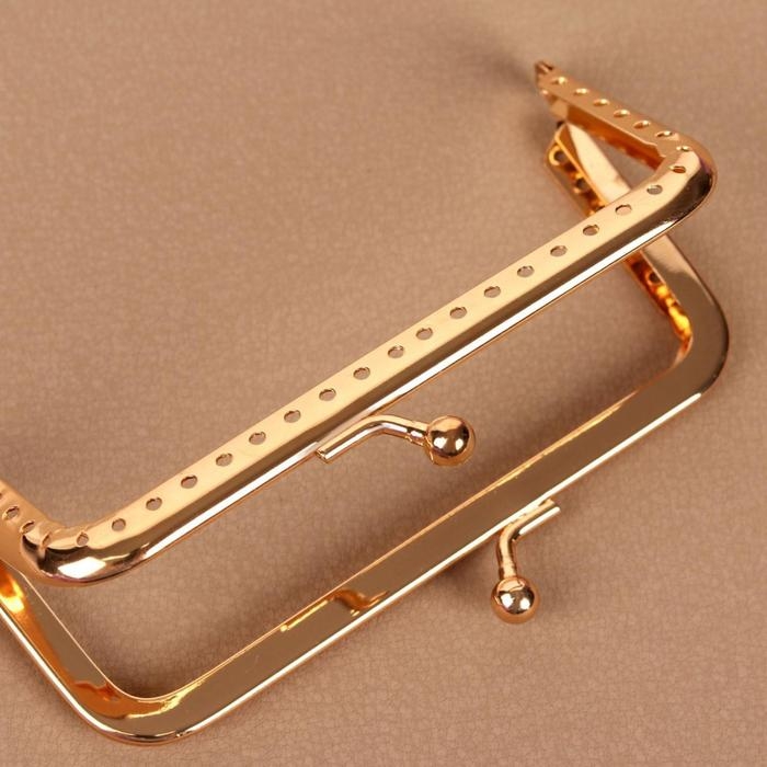 Фермуар пришивной «Прямоугольник», 10 см, цвет золотой Фермуар пришивной «Прямоугольник», 10 см, цвет золотой