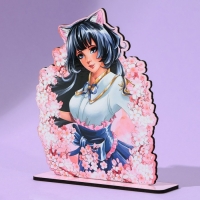 Фигурка аниме &laquo;Девушка в цветах&raquo;, 11,7 х 15 см, дерево