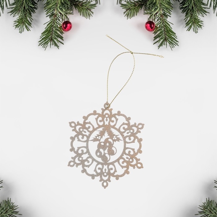 Открытка деревянная Открытка деревянная "С Рожеством и Новым Годом! - 2" снежинка 8,2 х 11,5