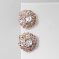 Серьги со стразами &laquo;Вспышка&raquo; цветочная, цвет белый в золоте