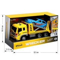 Грузовик инерционный &laquo;Эвакуатор&raquo;, 1:16, с машиной, свет, звук