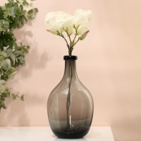 Ваза для цветов бутыль &laquo;Суромна&raquo; из прозрачного серого стекла 29 х 16 х 16 см