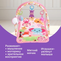 Развивающий коврик &laquo;Любимый зоопарк&raquo;, цвет розовый