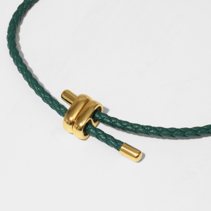 Основа для браслета &laquo;Косичка&raquo;, цвет зелёный в золоте, 26,5 см
