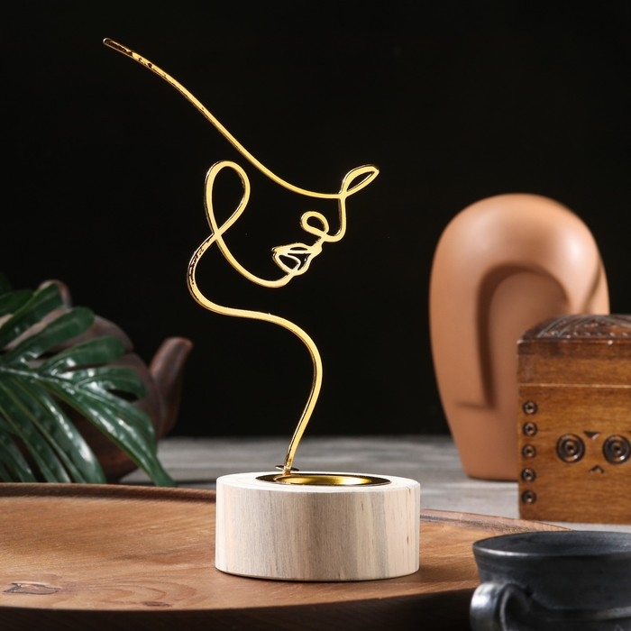 Подставка для благовоний порошковых и конусов Подставка для благовоний порошковых и конусов "Очертание девушки", дерево, 20х12 см