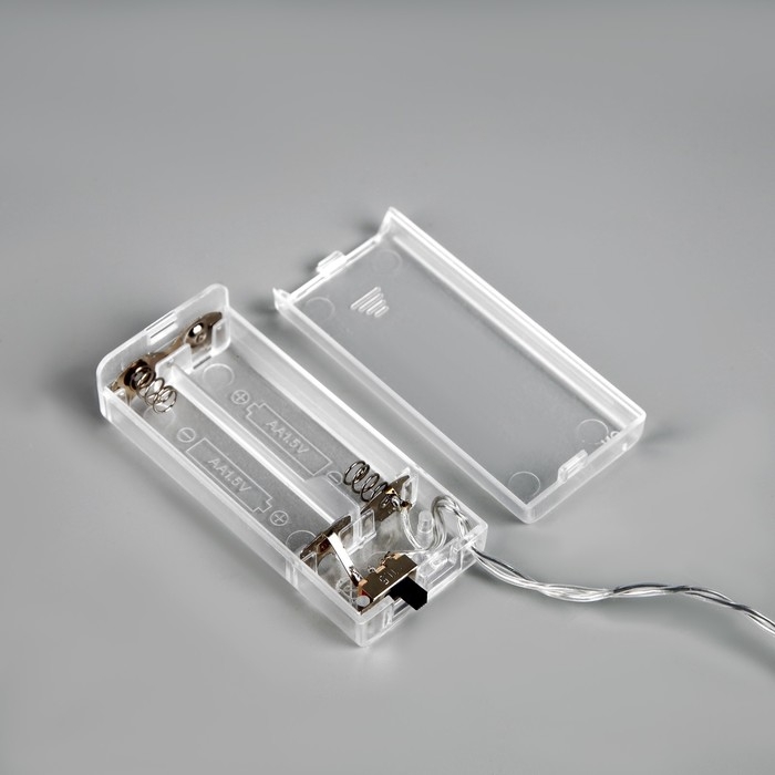 Гирлянда &laquo;Нить&raquo; 2.5 м с насадками &laquo;Звезда&raquo;, IP20, прозрачная нить, 10 LED, батарейки AAх2 (нет в комплекте), свечение тёплое белое