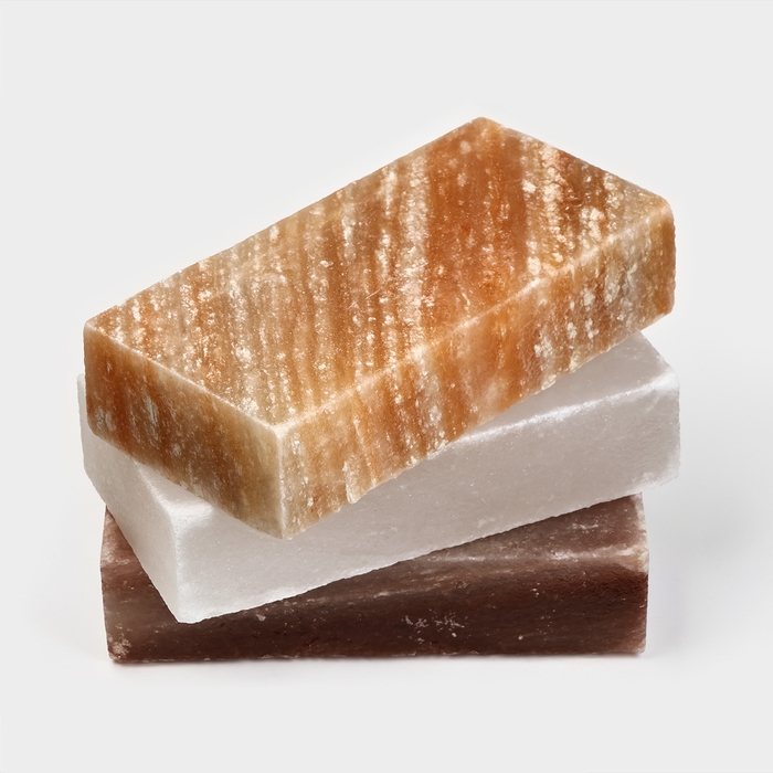 Кирпич из иранской горной соли, 20х10х5 см, цвет микс Кирпич из иранской горной соли, 20х10х5 см, цвет микс