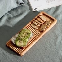 Доска разделочная для подачи и сервировки с менажницей Adelica, 28&times;10&times;1,8 см, берёза