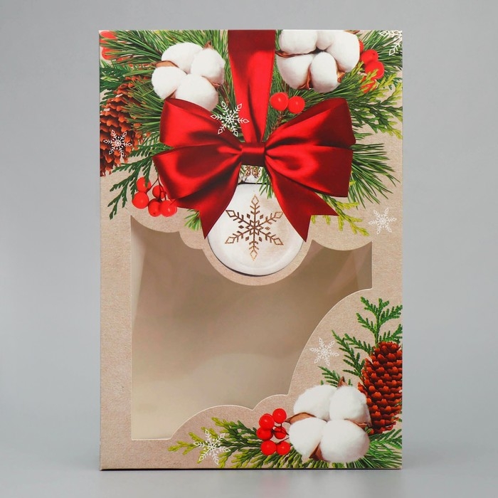 Коробка подарочная новогодняя складная &laquo;Хлопок&raquo;, 15 х 7 х 22 см, Новый год