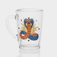 Кружка стеклянная кофейная &laquo;Мистические змеи&raquo;, 300 мл, МИКС