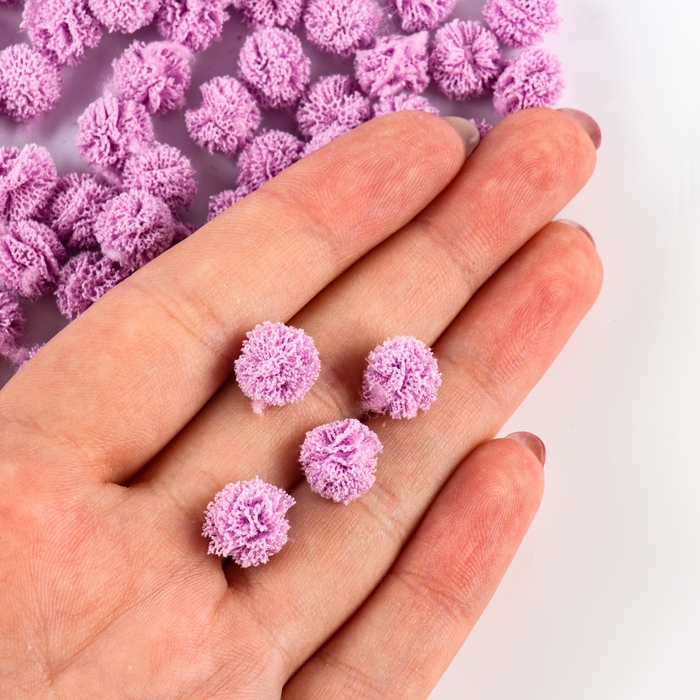 Набор деталей для декора &laquo;Бомбошки&raquo;, 100 шт., размер одной шт. &mdash; 1 см, цвет фиолетовый