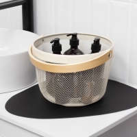 Корзинка универсальная круглая LaDо́m, 26&times;26&times;18 см, цвет белый