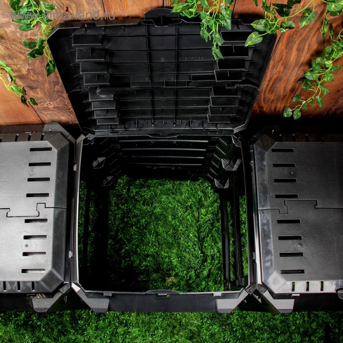 Компостер пластиковый Module, 1200 л, с крышкой, 198 &times; 72 &times; 82,6 см, чёрный