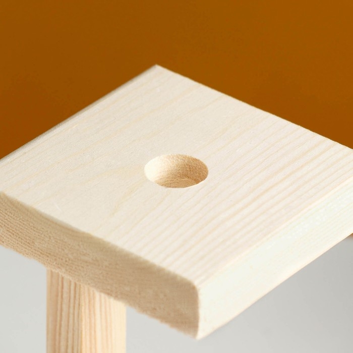 Кашпо деревянное 9×9×16,5 см с 1 колбой Кашпо деревянное 9×9×16,5 см с 1 колбой "Квадрат", натуральный Дарим Красиво