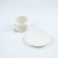 Чайная пара керамическая &laquo;Слушай своё сердце&raquo;, 300 мл , цвет белый