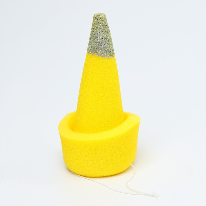 Карнавальный колпак «Клоун» на резинке, жёлтый, поролон Карнавальный колпак «Клоун» на резинке, жёлтый, поролон