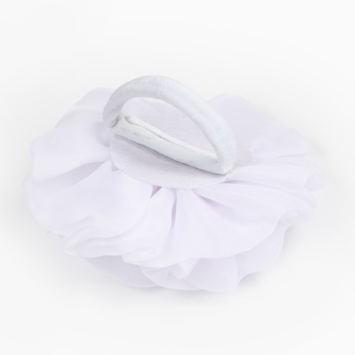 Выпускной. Бант для волос на резинке, белый, 13 см, Принцессы