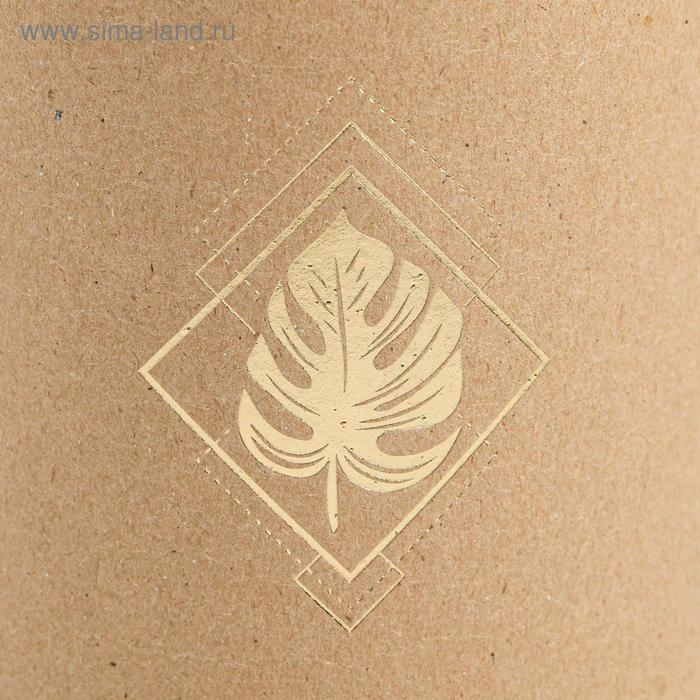 Коробка подарочная шляпная из крафта, упаковка, &laquo;Лист&raquo;, 12 х 12 см