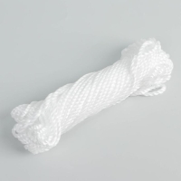 Шнур витой 3-х прядный ПП, d=5 мм, 20 м, цвет белый Шнур витой 3-х прядный ПП, d=5 мм, 20 м, цвет белый