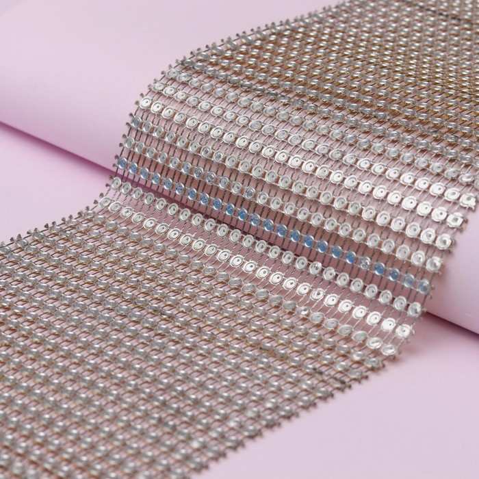 Лента с имитацией страз, 12 см, 9 ± 1 м, цвет золотой Лента с имитацией страз, 12 см, 9 ± 1 м, цвет золотой