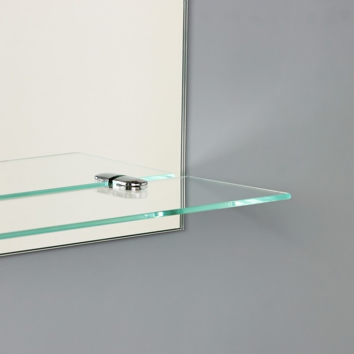 Зеркало в ванную комнату с полкой, полуовальное, 35&times;50 см