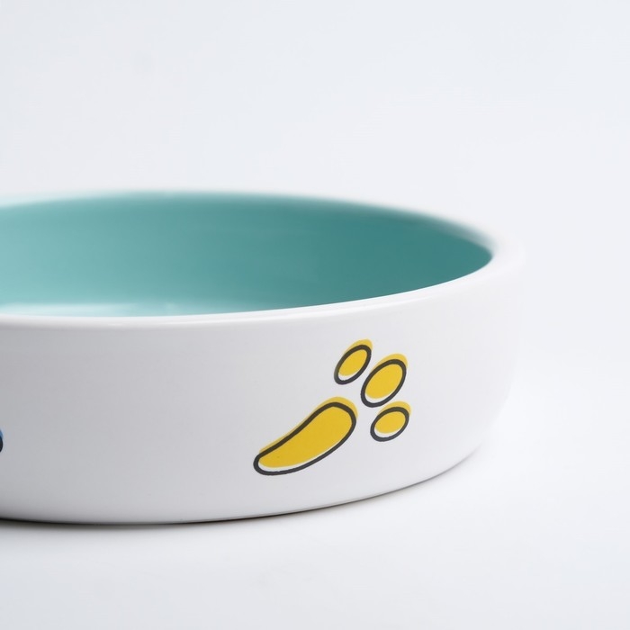 Миска керамическая "Заяц" 200 мл, 12 x 3 cм, белая/зелёная