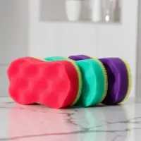 Губка для тела с массажным слоем &laquo;Восьмёрка&raquo;, 14,5&times;8&times;4 см, МИКС