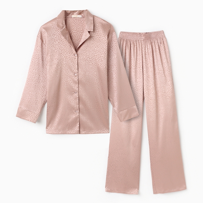 Пижама женская (рубашка, брюки) KAFTAN "Леопард", золотой, р.40-42