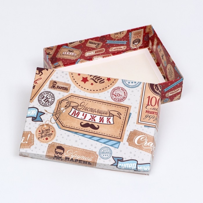 Подарочная коробка "Настоящий мужик", 21 х 15 х 5,7 см