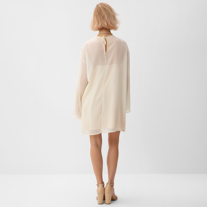 Платье женское с подкладом MINAKU: Casual Collection цвет белый ,р-р 46 Платье женское с подкладом MINAKU: Casual Collection цвет белый ,р-р 46