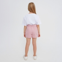 Шорты для девочки с поясом KAFTAN, размер 32 (110-116), цвет пудра