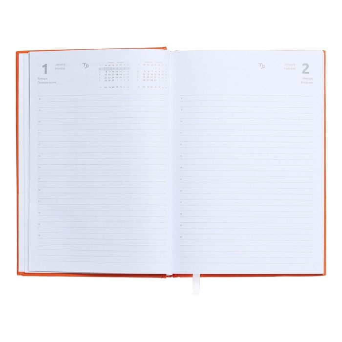 Ежедневник датированный 2024 года, А5, 176 листов, Attomex.Even, обложка бумвинил, ляссе, блок 70 г/м2, оранжевый